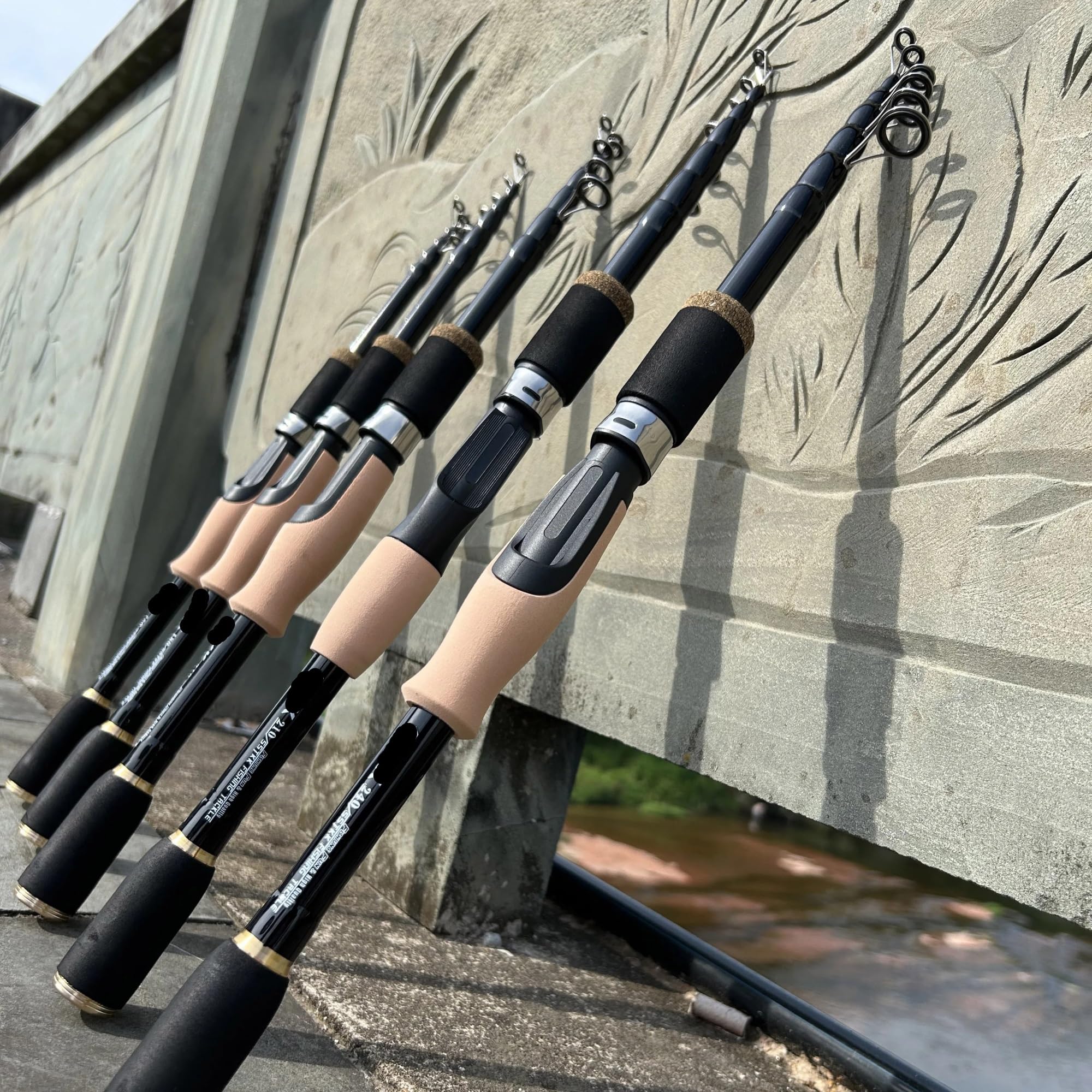 Canna da pesca telescopica con esca 1.6M .8M 2.1M .4M Manico in fibra di carbonio Spinning Carp Travel Attrezzatura portatile