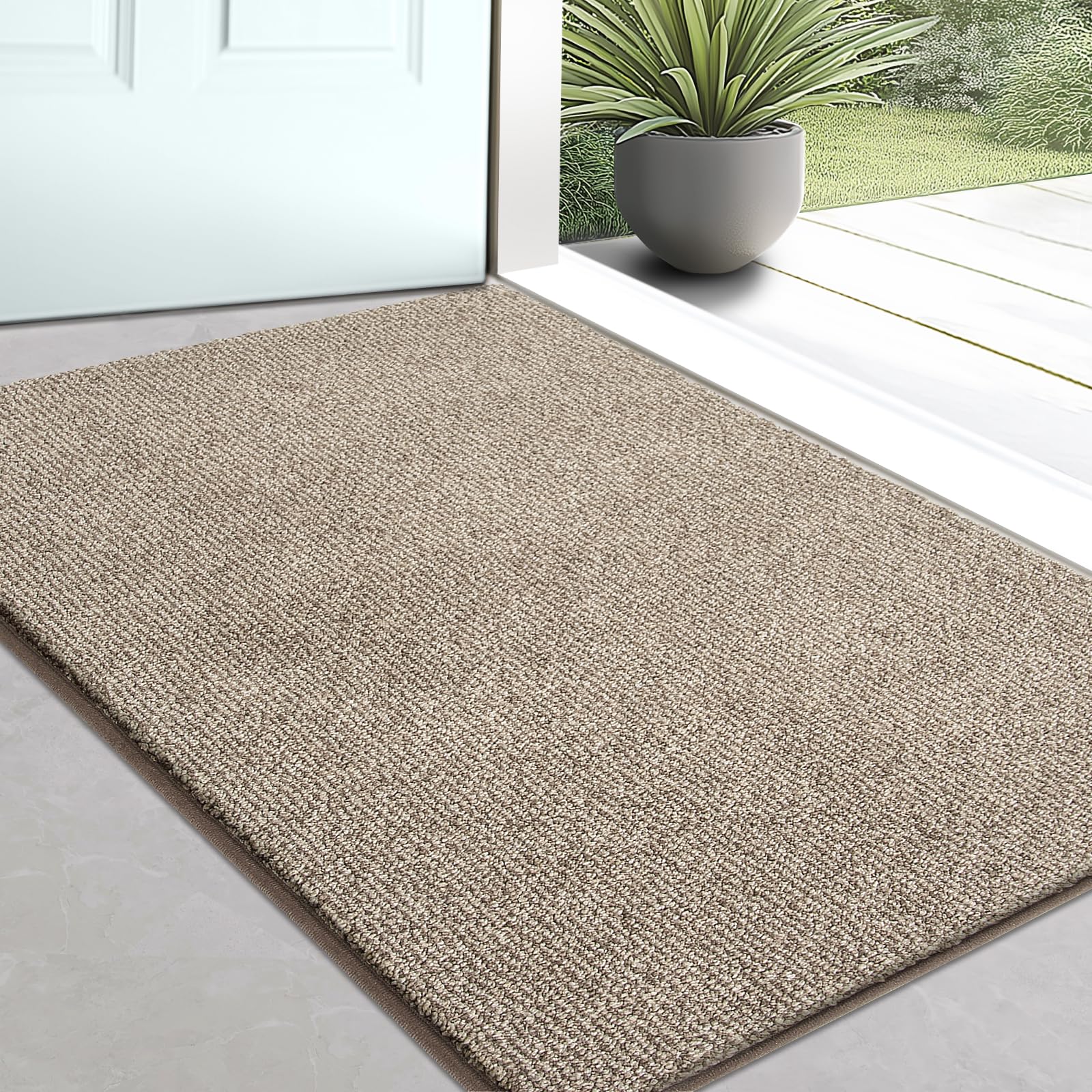 DOMUSTEX Schmutzfangmatte Innen 50 x 80 cm, Waschbar Teppich Läufer, Eingangsteppich, rutschfeste Fussmatte für Hund, Küche, Flur