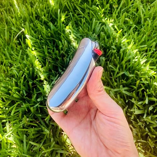 Miniatura 2 de Funda de metal compatible con encendedor BIC Standard Cover Holder Bolsas para BIC Tamaño Estándar J6 de una pieza en plata brillante