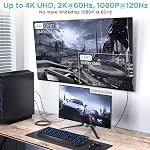 WARRKY 4K DisplayPort to HDMI Cable 6FT [UHD, Metal Case] Uni-Directional Display Port Source to HDMI Screen, 1080P@120Hz DP Computer to HDMI Monitor Cord Fit for Nvidia, AMD, HP, Dell, Asus, Lenovo
