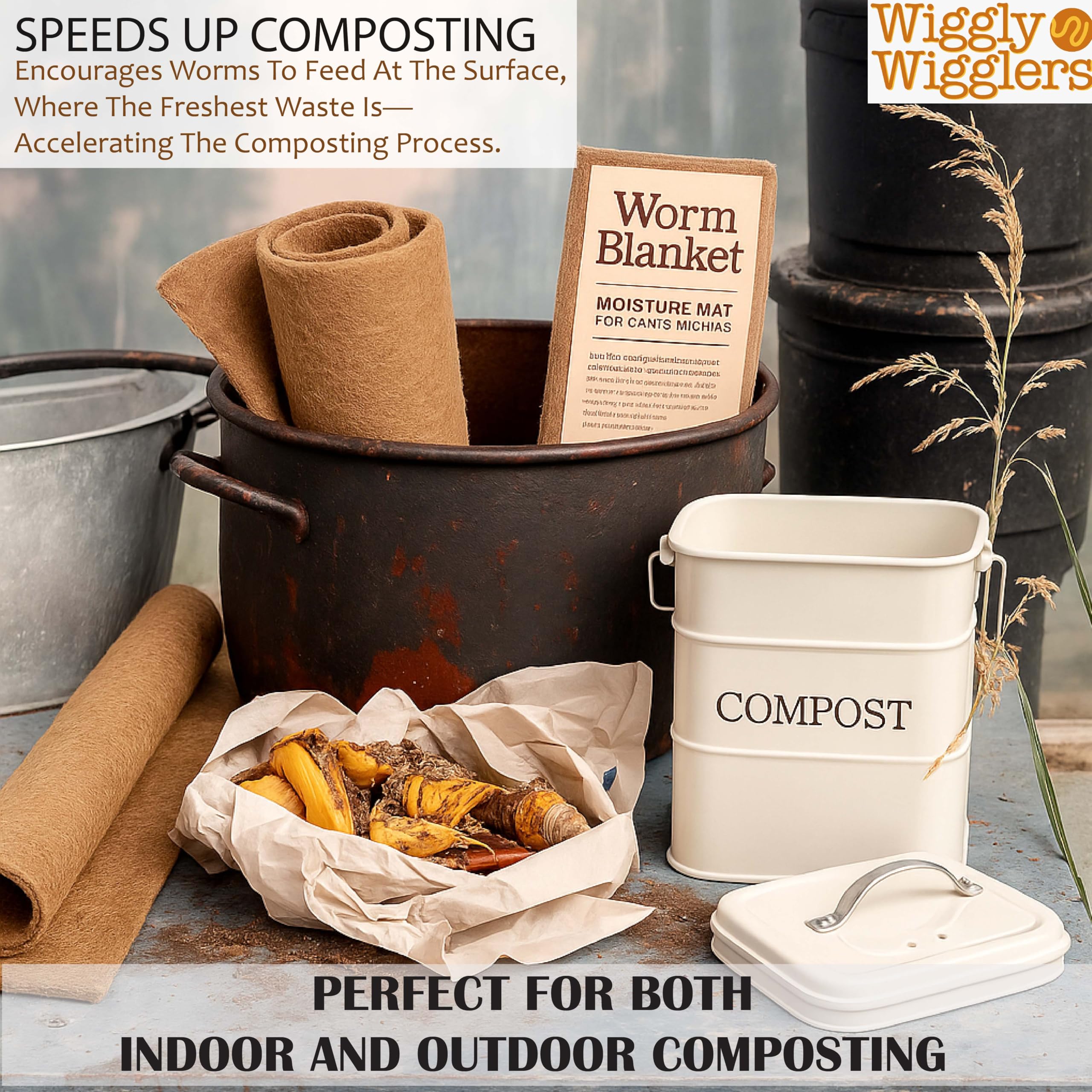 Wiggly Wigglers Thick Worms Mat for Can O Worms Fibre Blanket for Composting - Keeps Worms Dark, Moist & Warm| Wormery Accessory | Vermicomposting Blanket | Hemp Mat (Pack of 2) — view 4