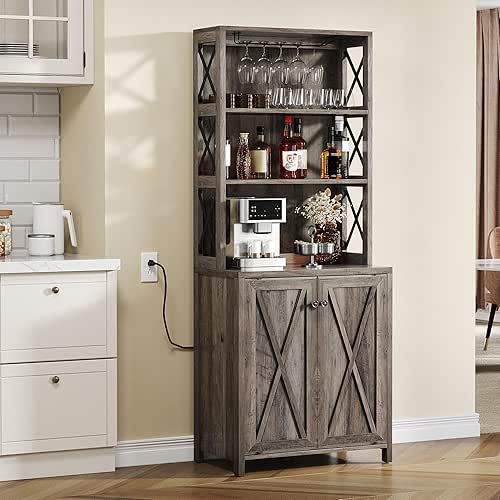 YITAHOME 67" Tall Bar Wine Cooler for Liquor and Glasses,
