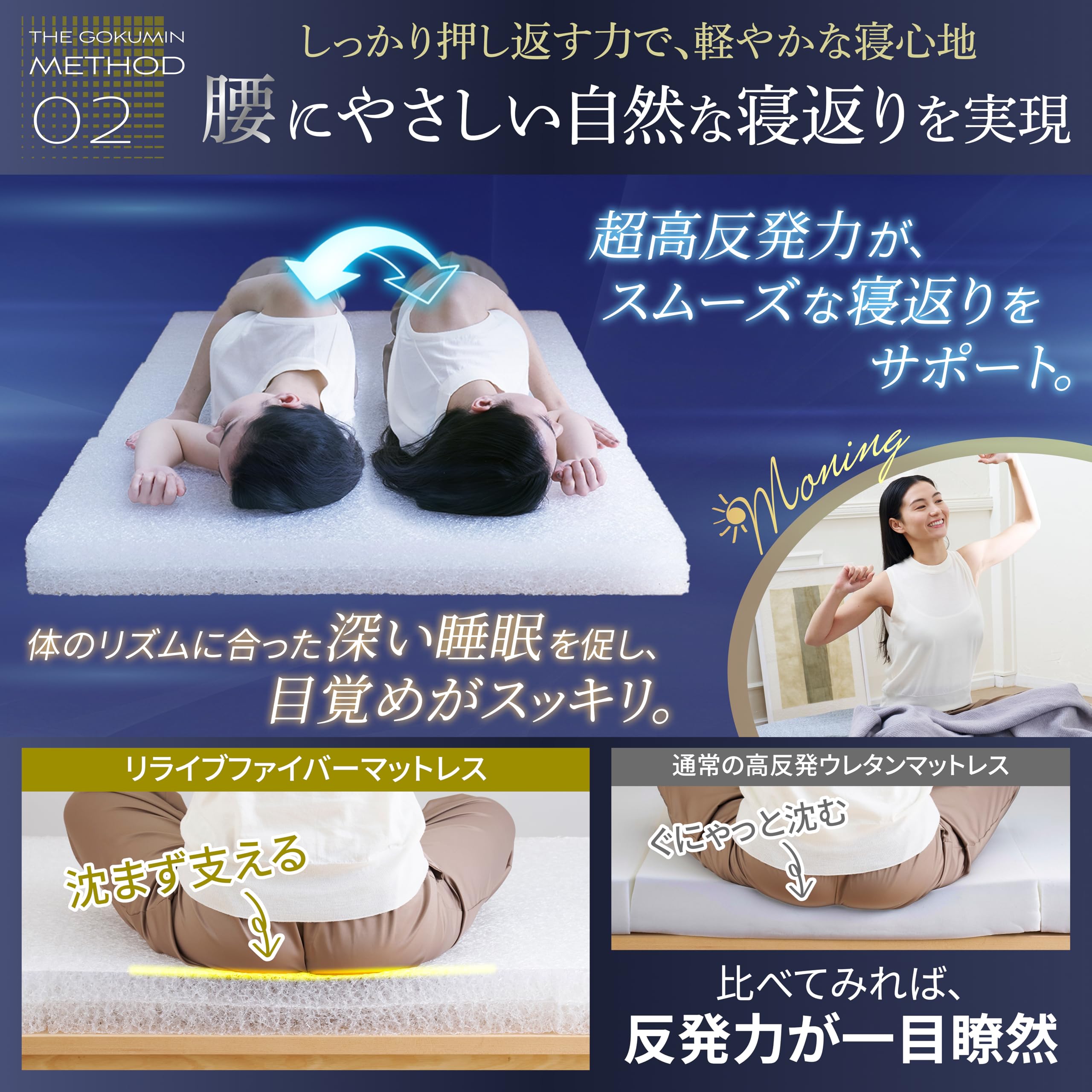 Amazon｜GOKUMIN マットレス シングル 高反発 折り畳み 厚さ9cm【腰を