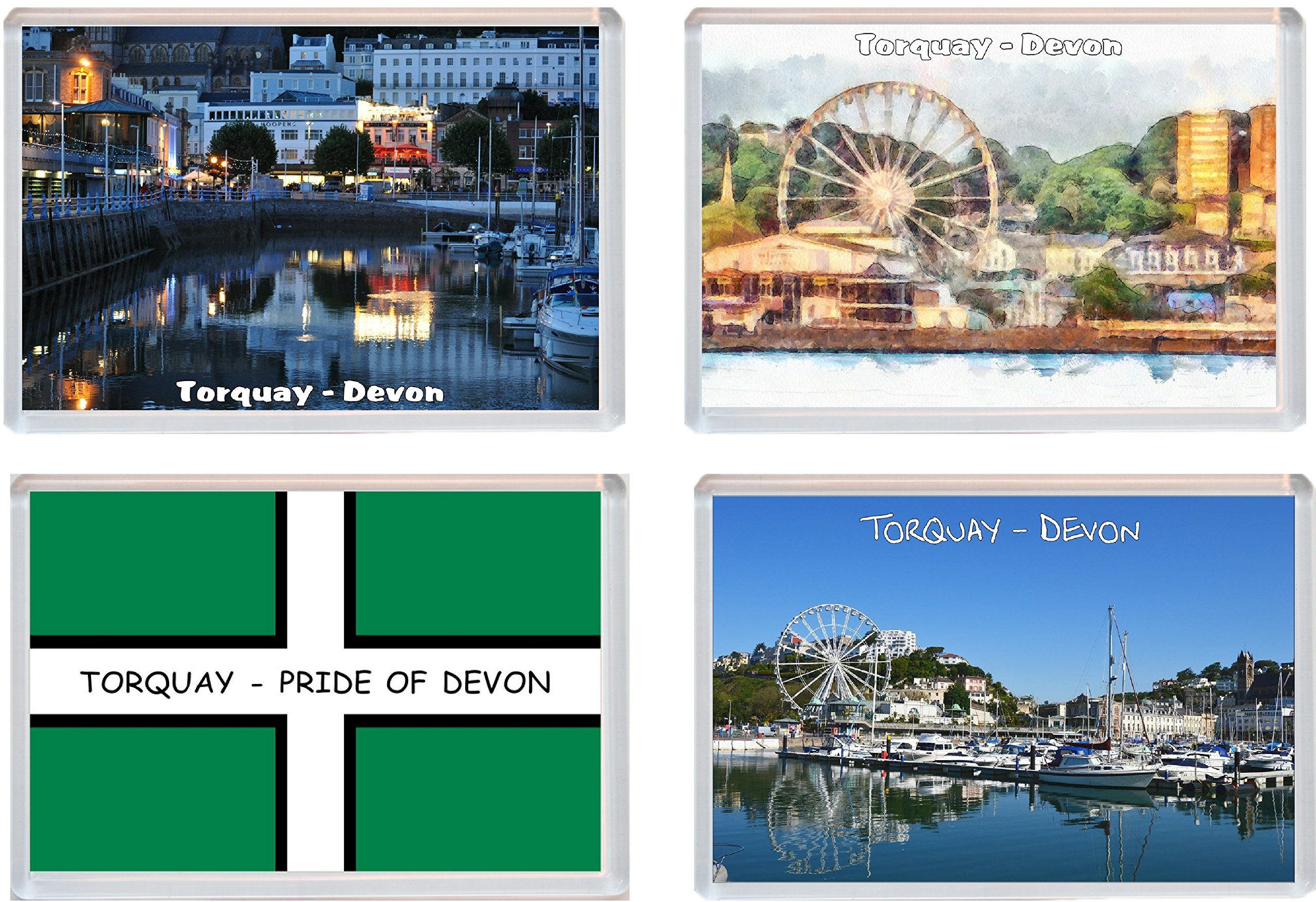 Torquay - Devon - 4 PACK - Jumbo Fridge Magnet/Magnets