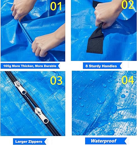 Miniatura 3 de Funda de colchón para mudanzas tamaño Queen, paquete de 2, bolsa de colchón para mudanza y almacenamiento con 8 asas, cierre de cremallera doble,