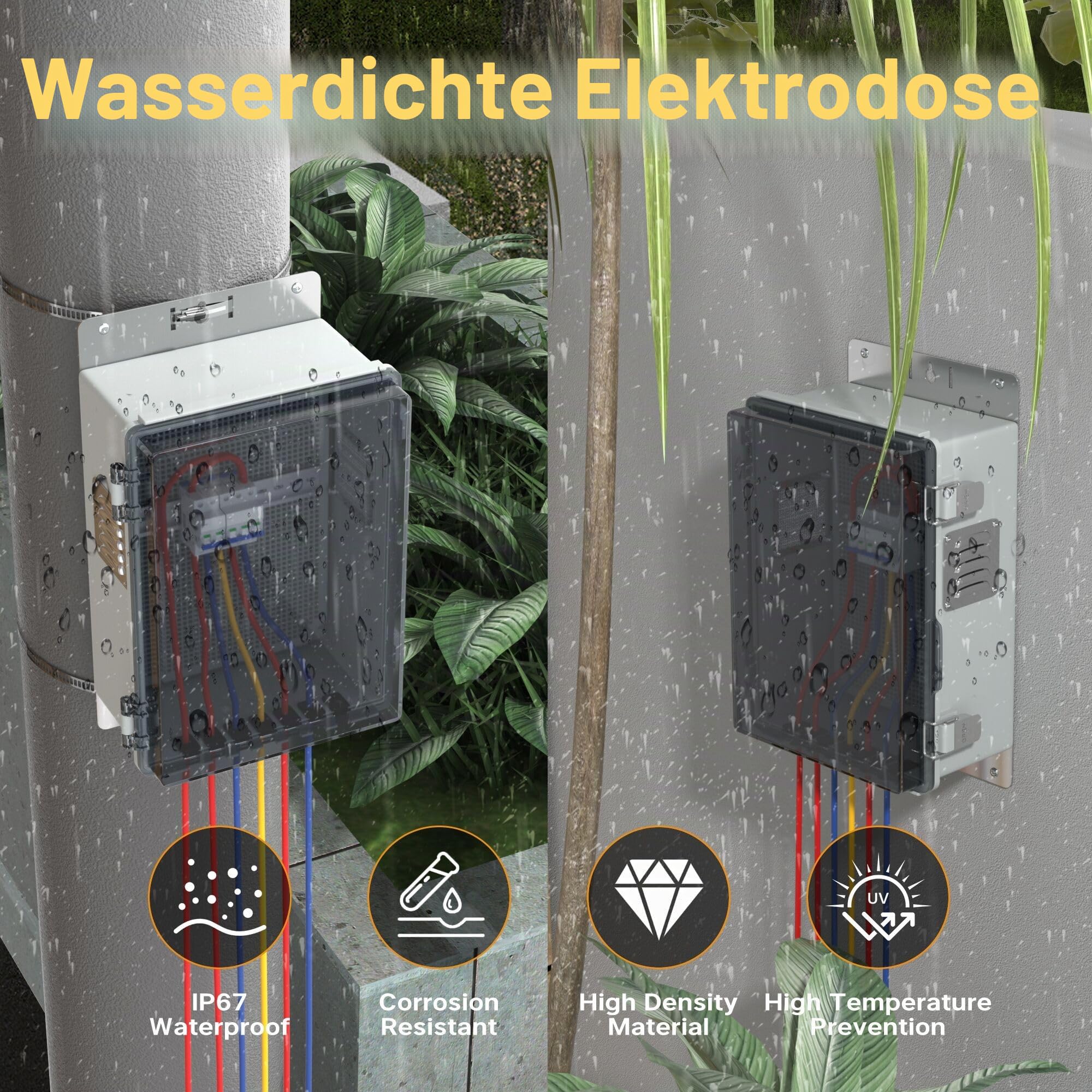 Joinfworld Wasserdichte elektrische Anschlussdose für den Außenbereich, 11,8 x 6,7 x 5,6 cm
