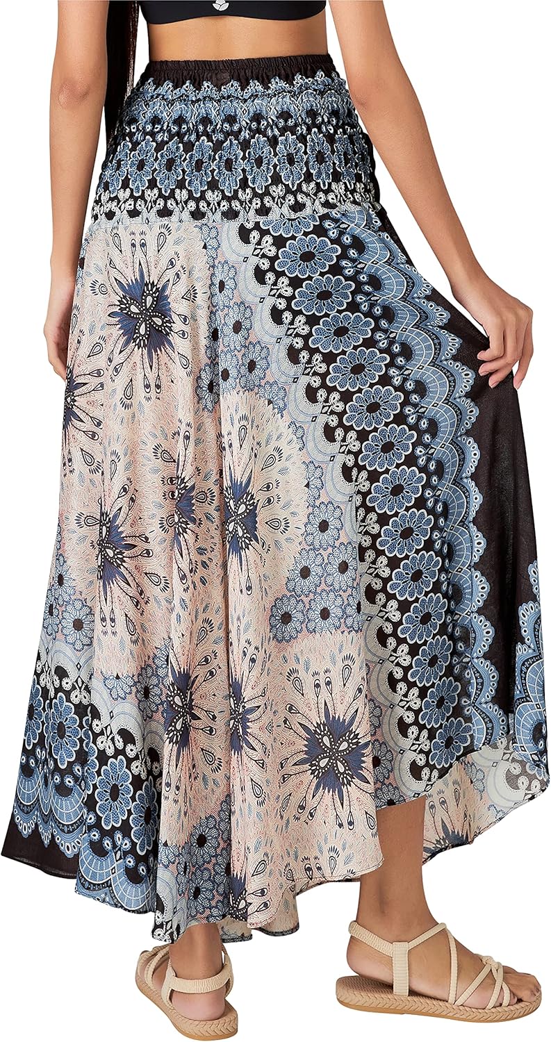 Vista 3 de Joob Joob Faldas largas bohemias para mujer, falda de verano bohemia hippie