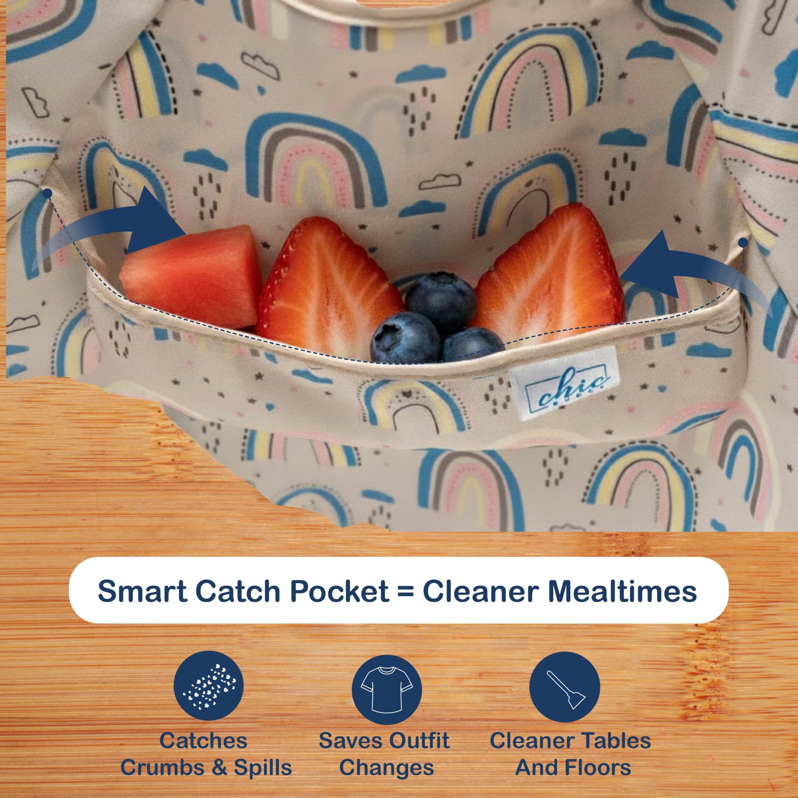 Chic Buddy Baby Led Weaning Bib with Sleeves, Waterproof, 6-24 Months 3