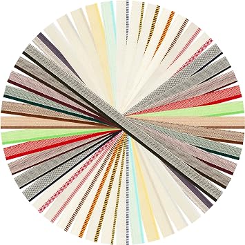 48 Pcs Book Binding Headbands Endbands 11.8 Inches Long Medium Cotton Book Headband Binding Kit for Beginners, 0.5 Inch Wide, 24 Colors