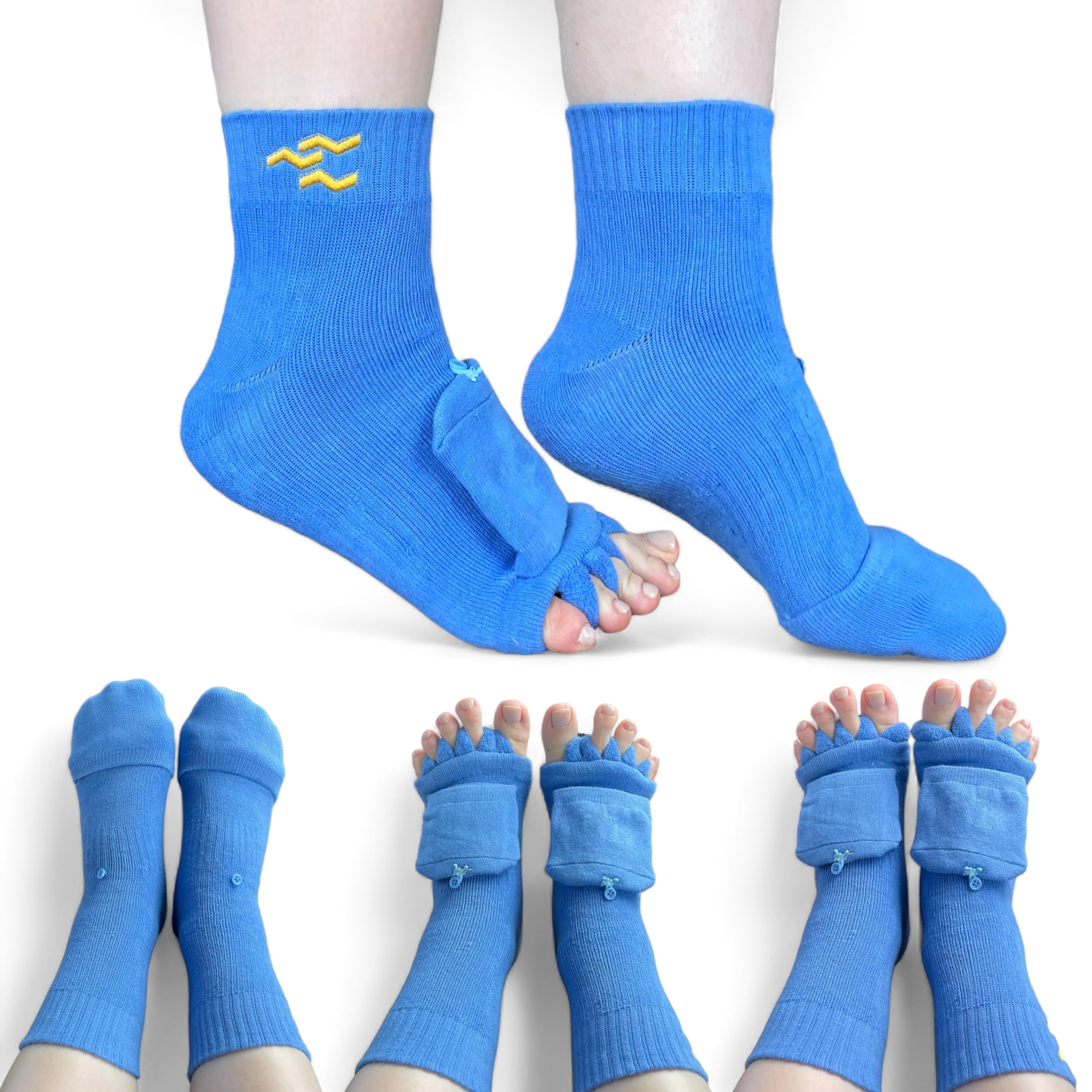 Perlyna Variety Toe Alignment Socks with Toe Separators for Women and ...