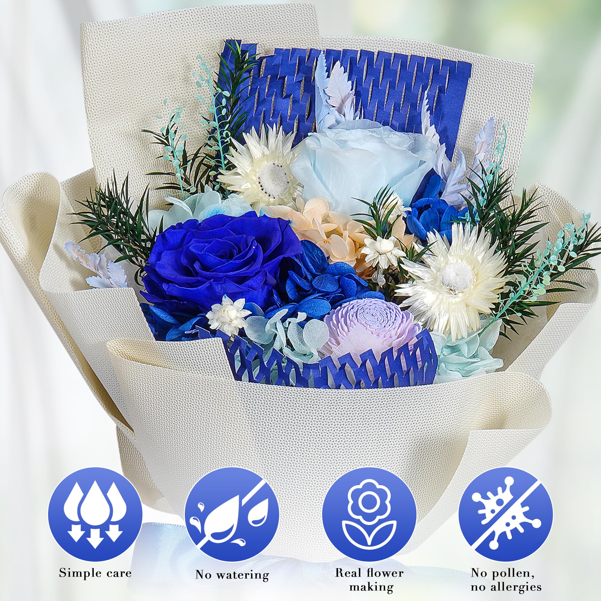 Amazon.com: Loveliome Preserved Flowers Bouquet Natural Long