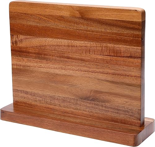 Miniatura 9 de BIRDROCK HOME Bloque magnético de madera para cuchillos  Almacenamiento de cuchillos de madera de acacia  Soporte magnético fuerte de doble cara