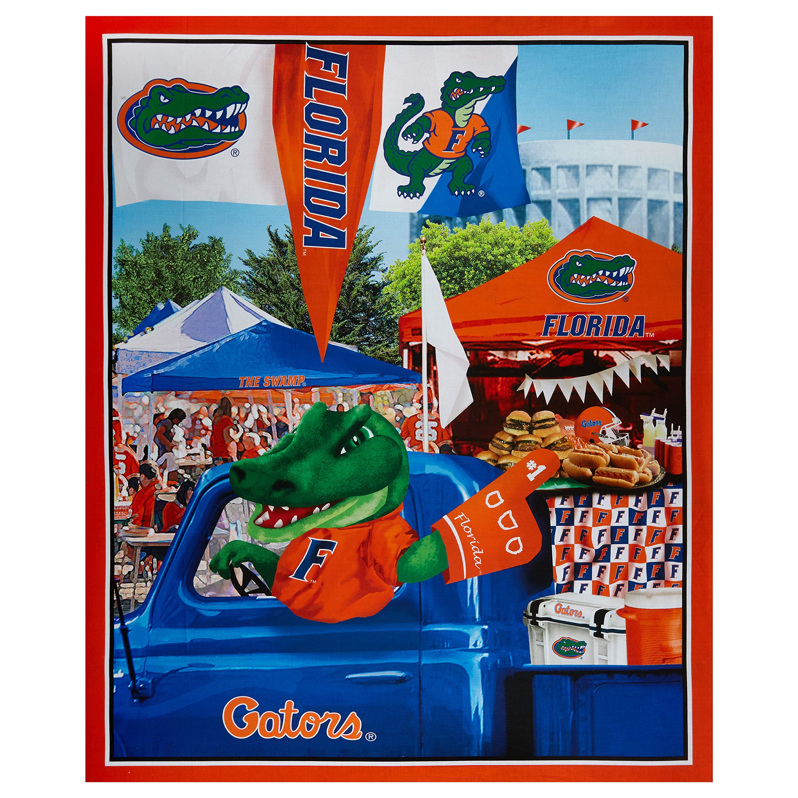 NCAA Florida Gators Digital Tailgate Cotton 36" Panel Multi, Fabric by the Yard