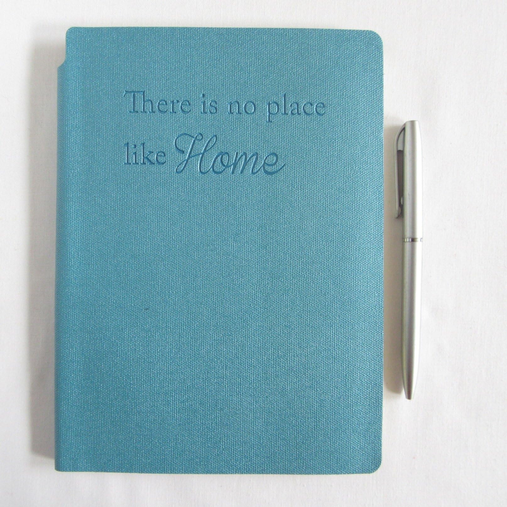 A5 A-Z Address Book & Pen Engraved There is no place like home Blue Soft Cover