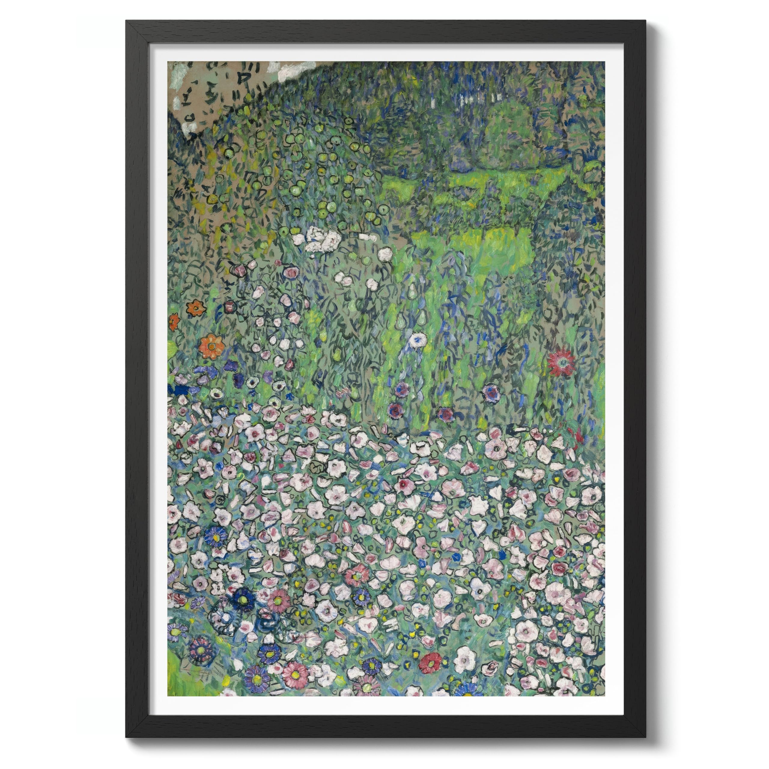 Horticultural Landscape With A Hilltop Gustav Klimt Poster, Classic Famous Oil Painting Print, Modern Art Nouveau Wall Art Home Decor, Archival Matte, A1 (Black Frame) - 84.1x59.4cm