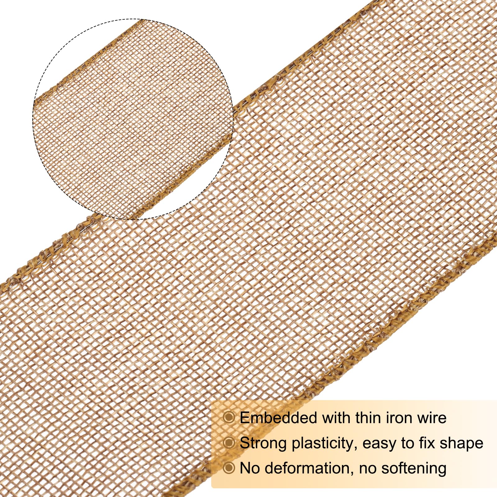 Nastro Decorativo In Iuta Di Polipropilene 26cm X 10m – Tela Plastica Metallicata Per Ghirlande (Crema + Oro)