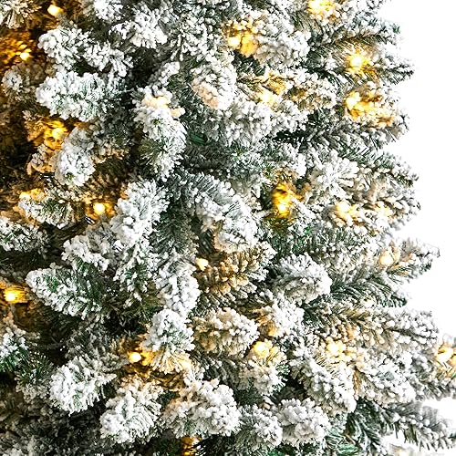 Miniatura 4 de Árbol de Navidad artificial de abeto Montreal flocado delgado de 5 pies con 150 luces LED blancas cálidas y 491 ramas flexibles