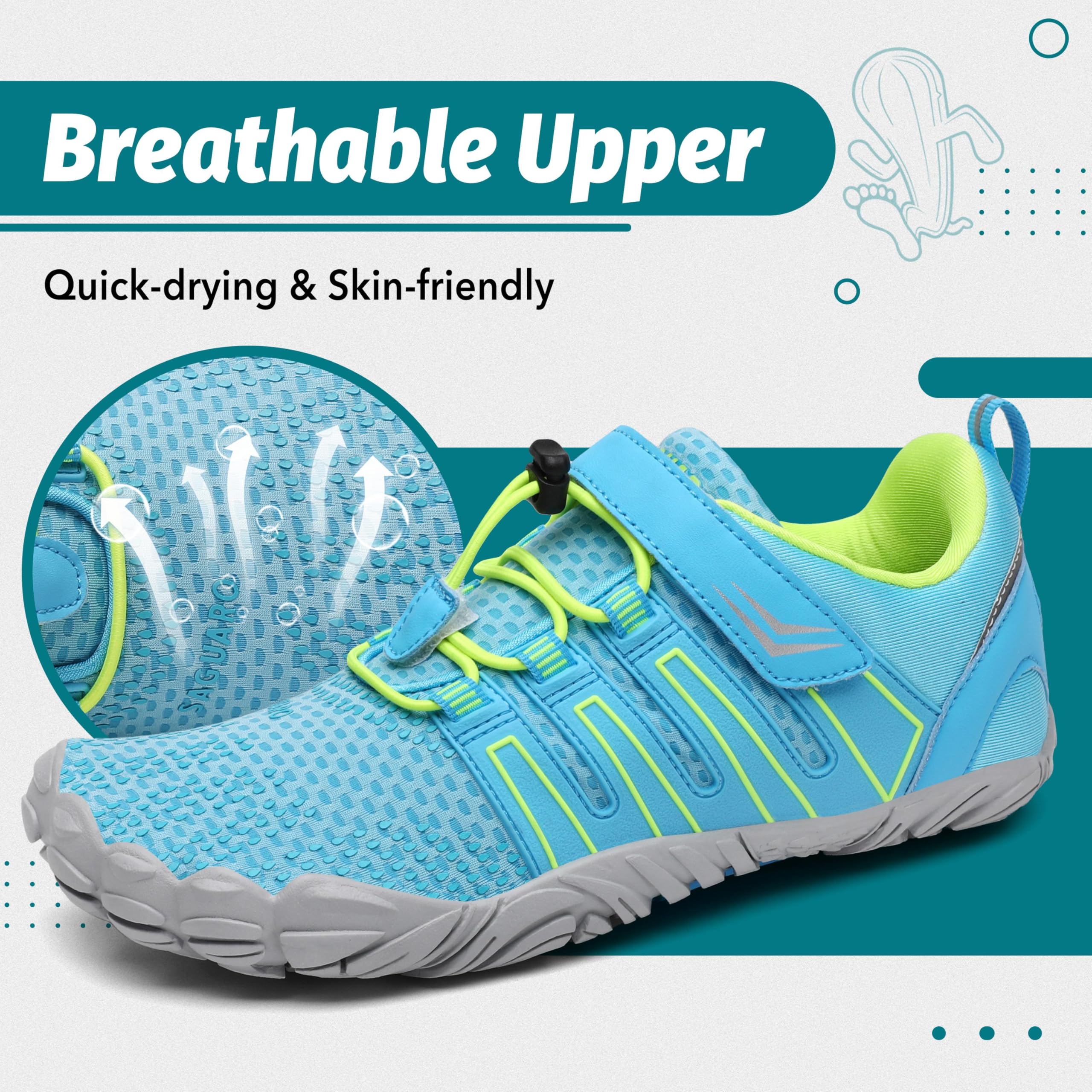 SAGUARO Scarpe Barefoot Uomo Donna Scarpe da Trail Running Minimaliste Antiscivolo Leggere Outdoor GR.36-48