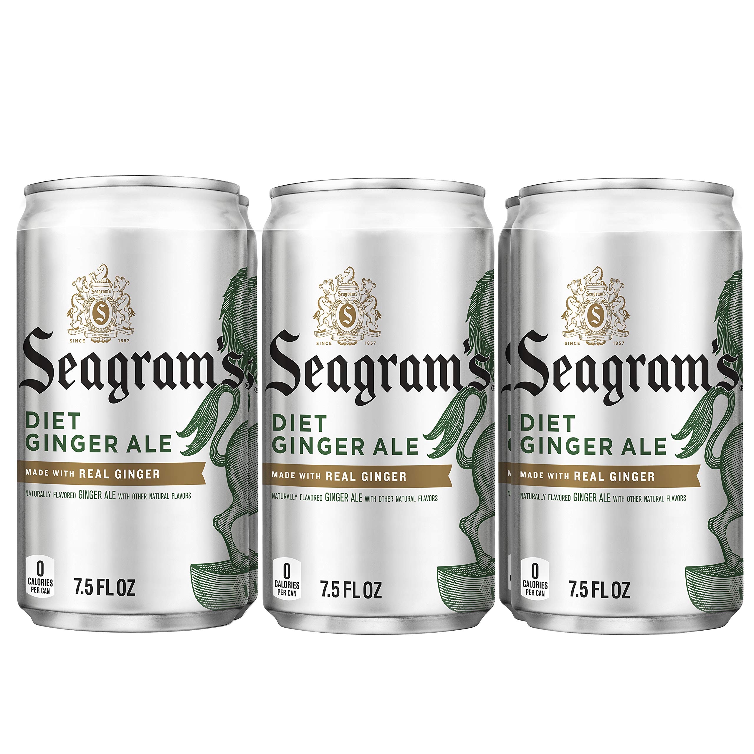 Seagram's Ginger Ale, 7.5 fl oz, 6 Pack