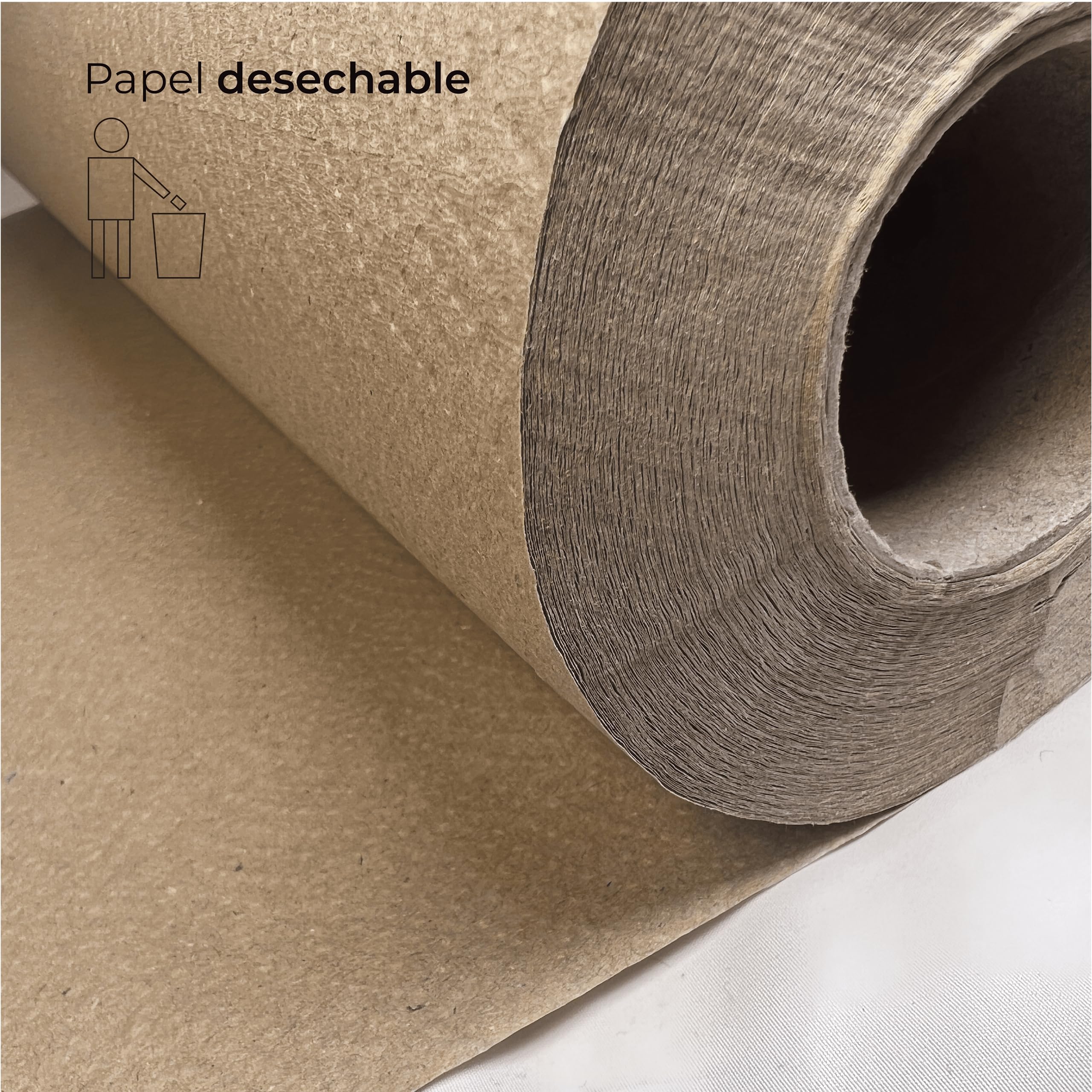 Papel Camilla Ecológico Natural 60 cm x 60 m Rollo Masaje 6 Rollos Precorte 40 cm