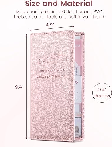 Miniatura 2 de Titular de registro y seguro de automóvil Yarnic, titular de tarjeta de registro y seguro de automóvil de cuero PU, soporte de documentos de