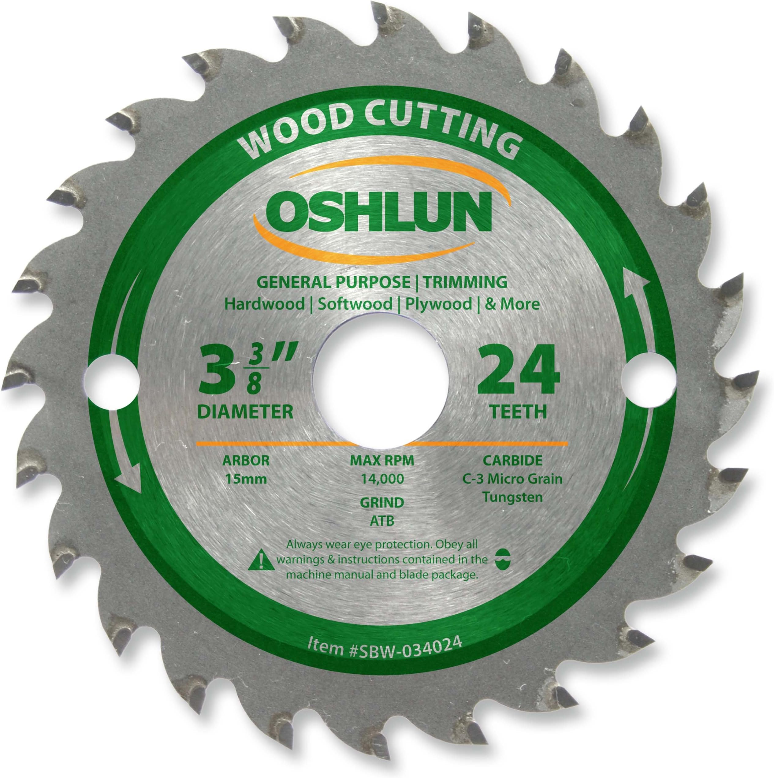 Oshlun SBW034024 33/8Inch 24 Tooth ATB General Purpose and Trimming