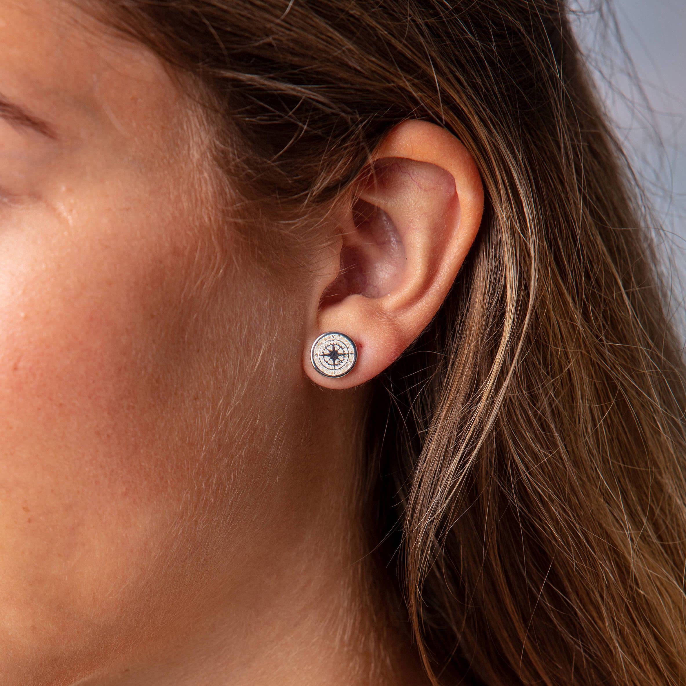 Dur Schmuck Ohrring KOMPASS Strandsand, Silber 925/- rhodiniert (O5039)