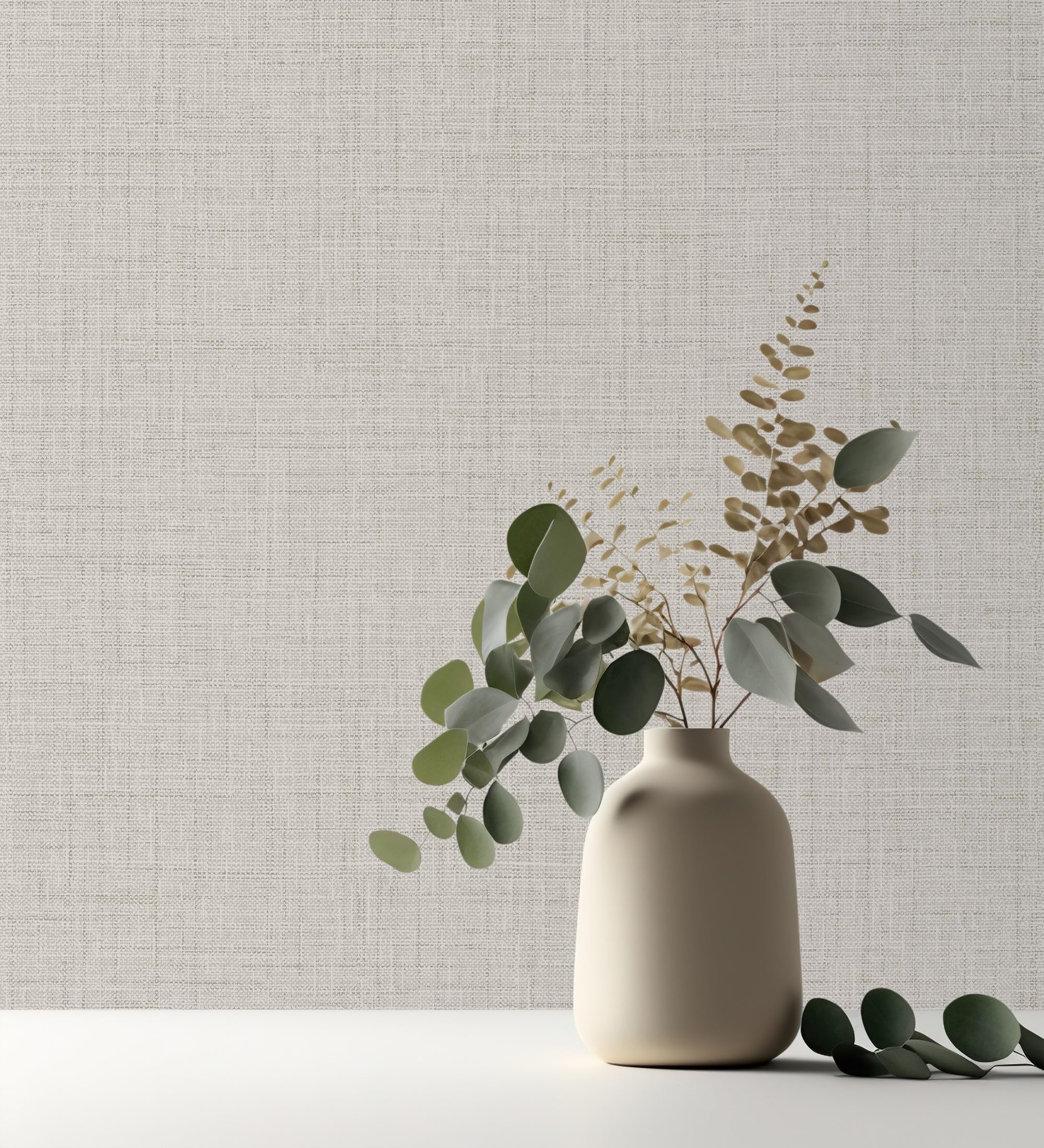 Papier peint vinyle effet lin haut de gamme GAULAN | Texture raffinée pour salle à manger