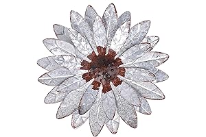Rustic Farmhouse Wall Decor: Galvanized Metal Flowers for Indoor/Outdoor Charm
