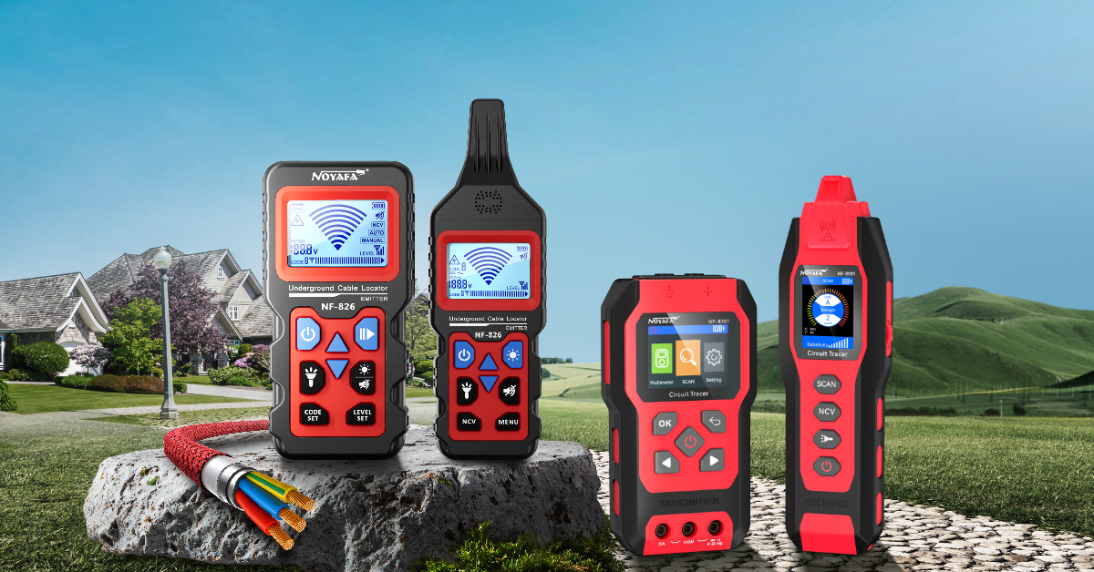 Image of NOYAFA NF-8301 Circuit Tracer - Underground Circuit Breaker Finder & Digital Multimeter, 8 Level Sensitivity Adjustment, Rechargeable Wire Tracer for Fuses, Irrigation, Wall Wires