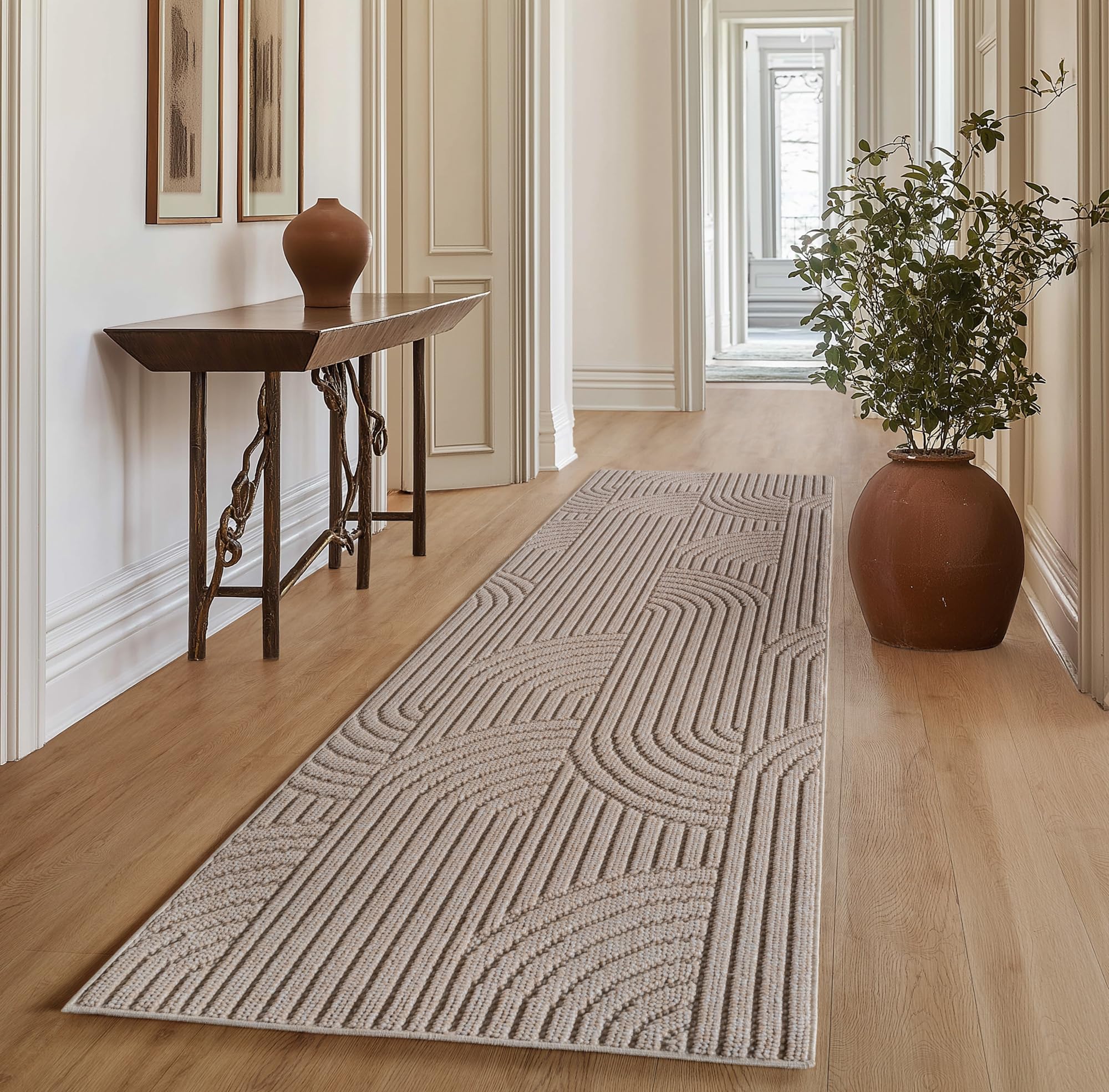 SIMPEX Teppich Bouclé Schlingenflor Skandi Stil Modern Superweich Robust Pflegeleicht für Wohnzimmer Sofabereich Esszimmer Schlafzimmer Küche