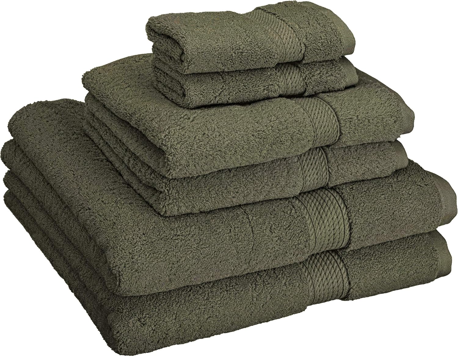 Superior Egyptian Cotton Solid Towel, 6-Piece, 6PC Set, Moss