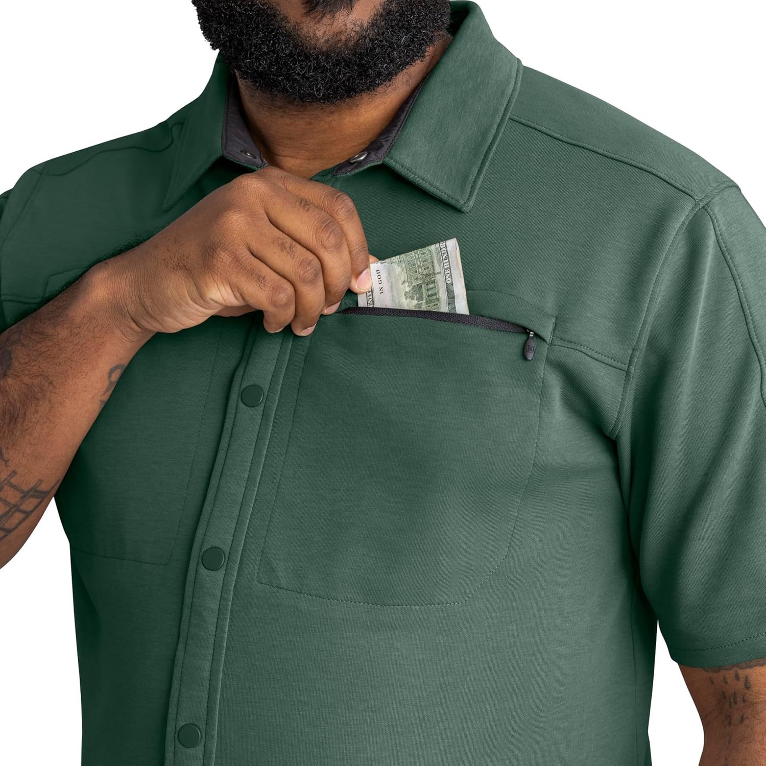 Red Kap Men's Snap Front Jersey Short Sleeve Work Shirt