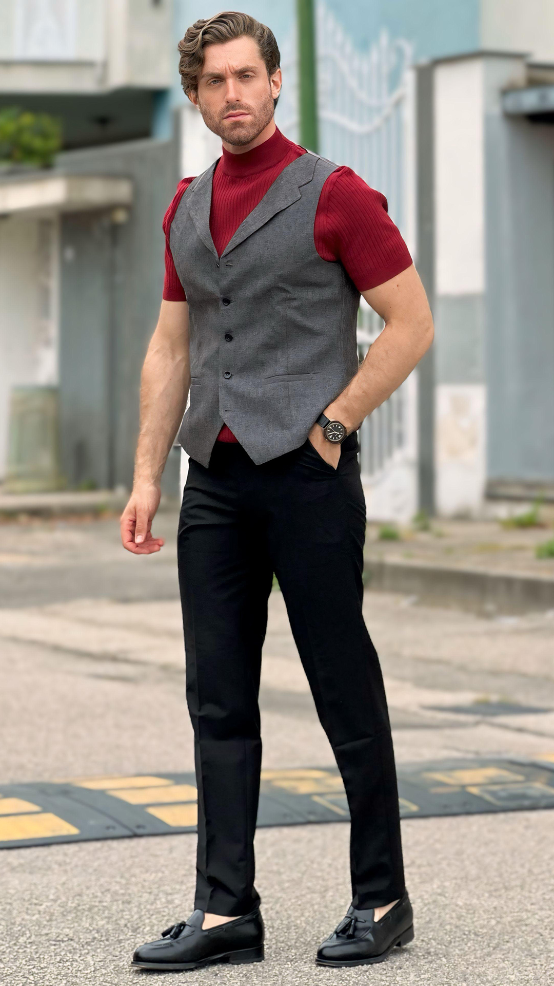 Amazon.com: COOFANDY Mens Christmas Suit Vests Notch Lapel