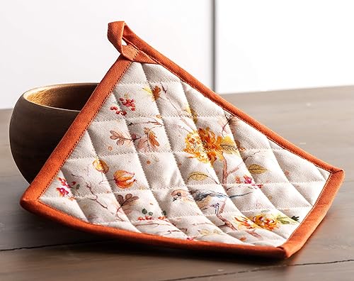 Miniatura 5 de Maison d' Hermine Kelim - Juego de 2 soportes para ollas 100 % algodón, resistentes al calor, para barbacoa, cocina, hornear, parrilla, microondas y