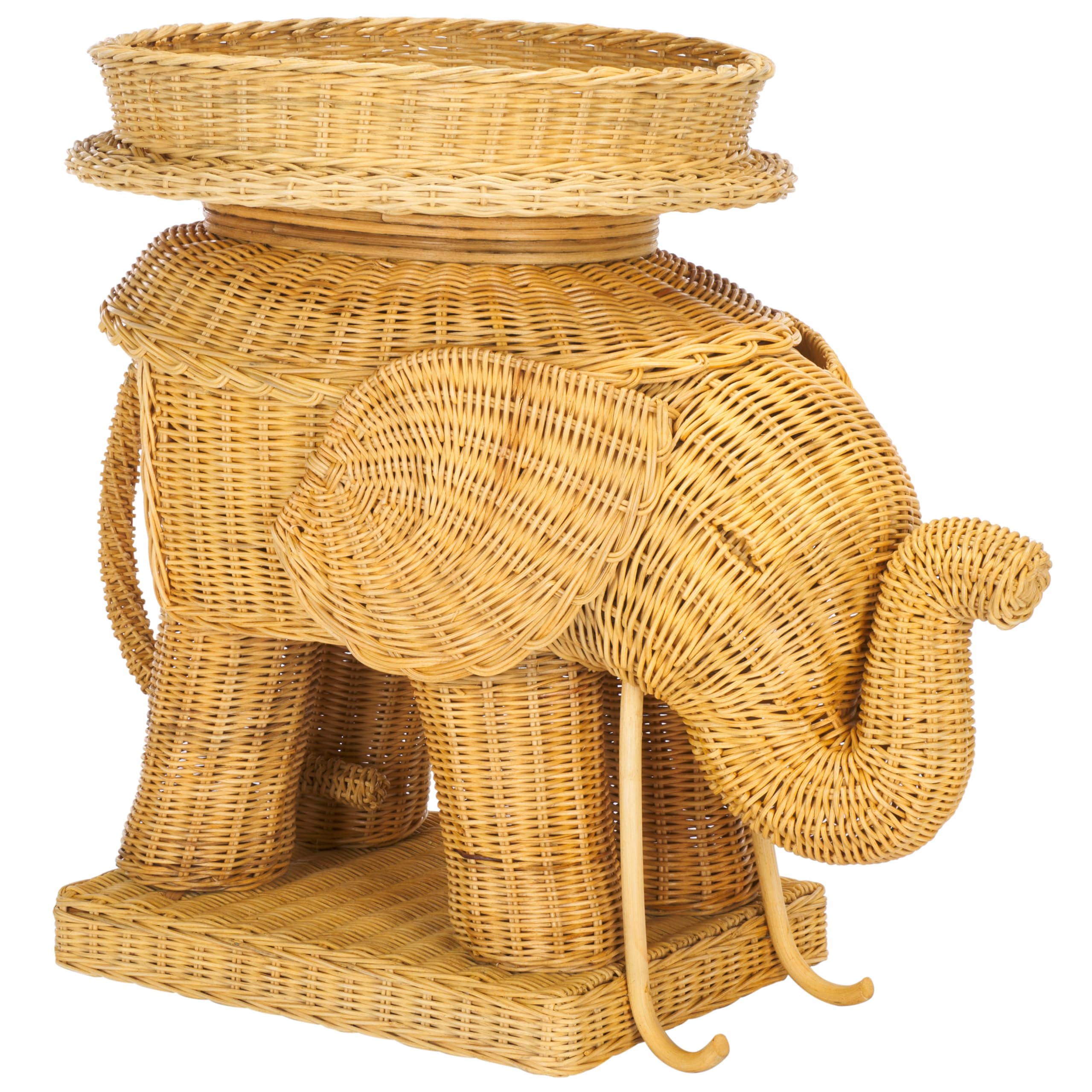 SAFAVIEH Home Collection – Balford Rattan Storage Accent Table with Tray, Fully Assembled, Natural Modern Side Table for Living Room (SEA7038A)