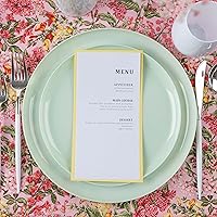 Vista 62 de [30 Pack 16 OZ Bowls] Edge Collection Mint Green Plastic Party Soup Bowls Premium heavyweight Elegant Disposable Tableware Dishes