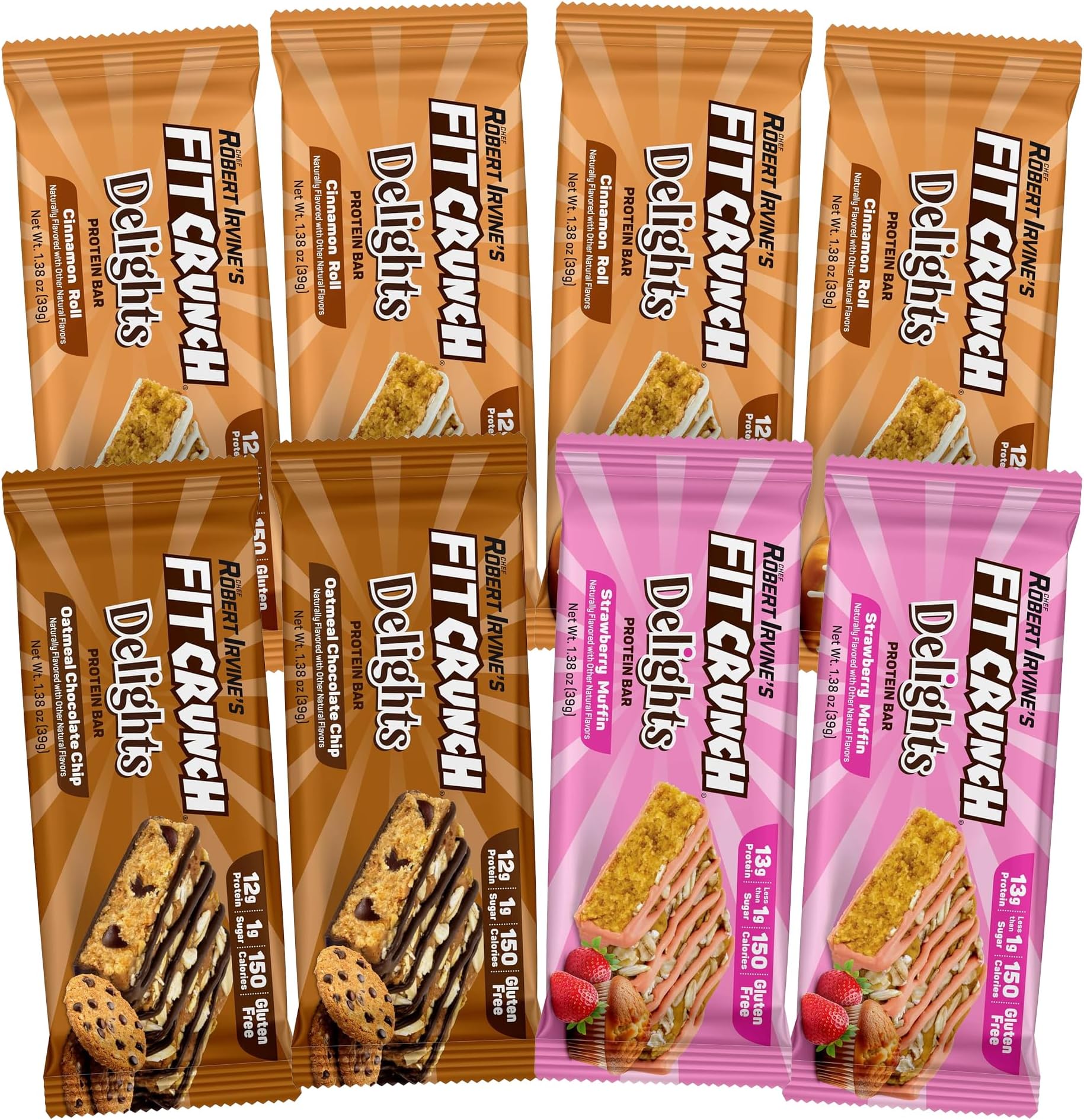 FITCRUNCH Delights Protein Bar Variety Pack (8ct)
