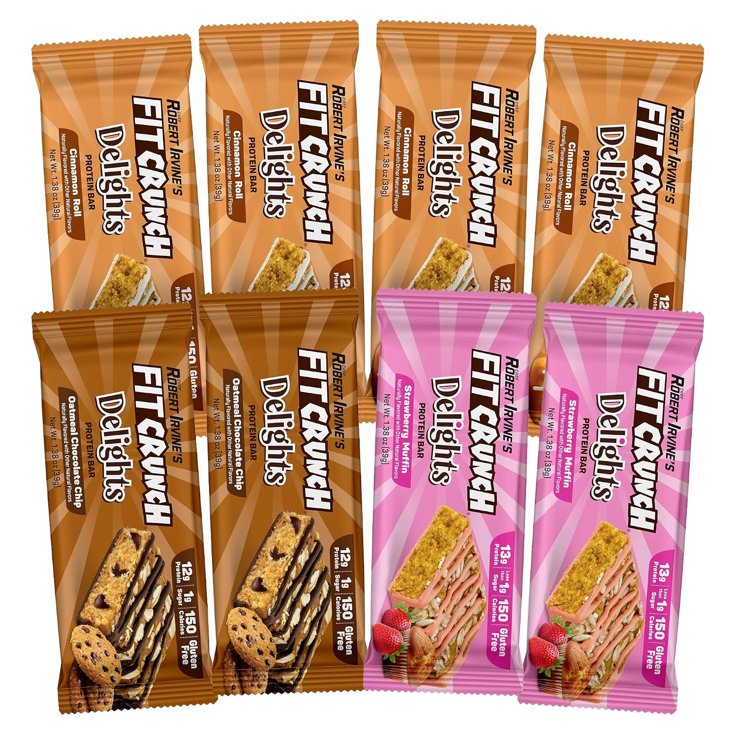 FITCRUNCH Delights Protein Bar Variety Pack (8ct)