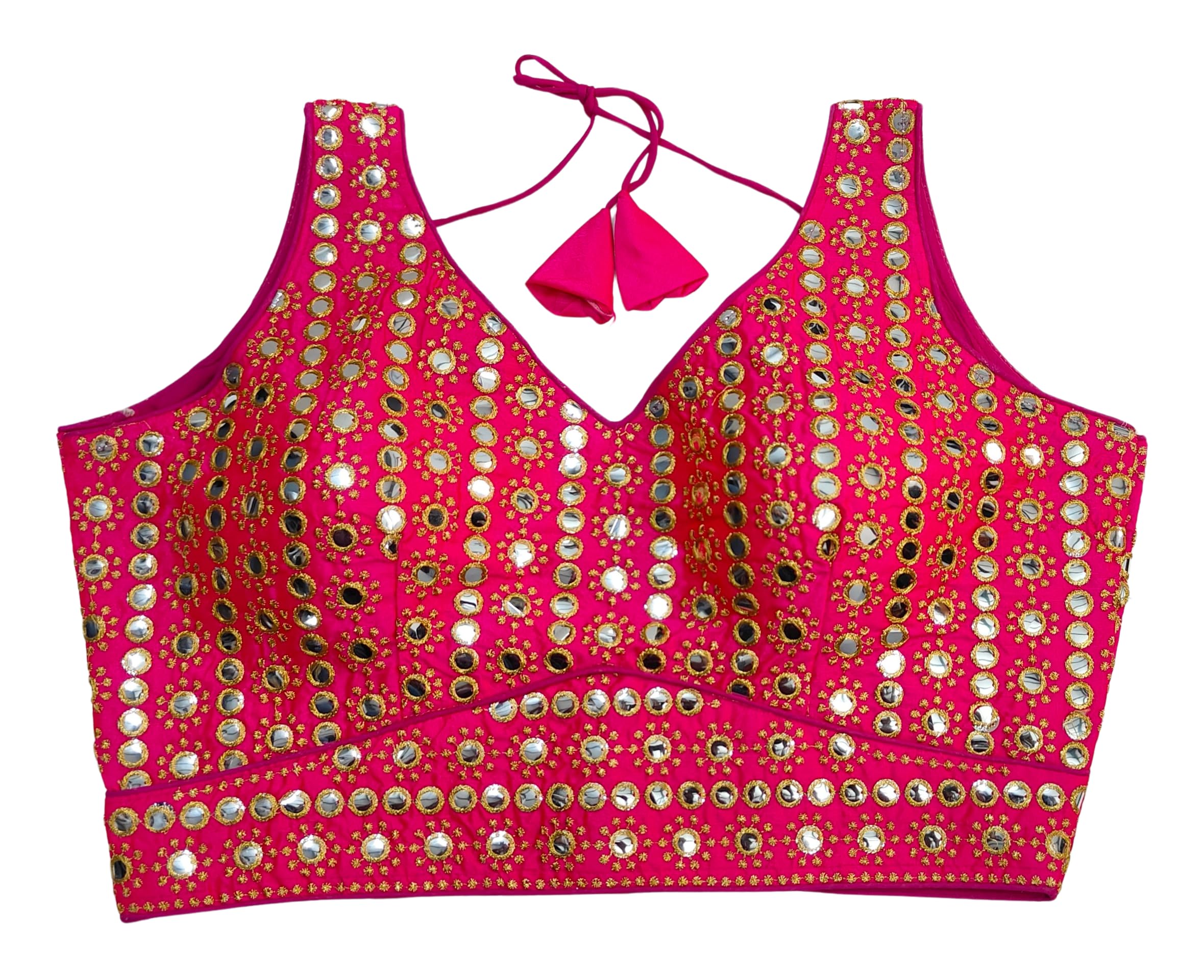 Pujia Mills Women's Milan Silk Solid Sleeveless Regular Blouse (B101 Pink 38
