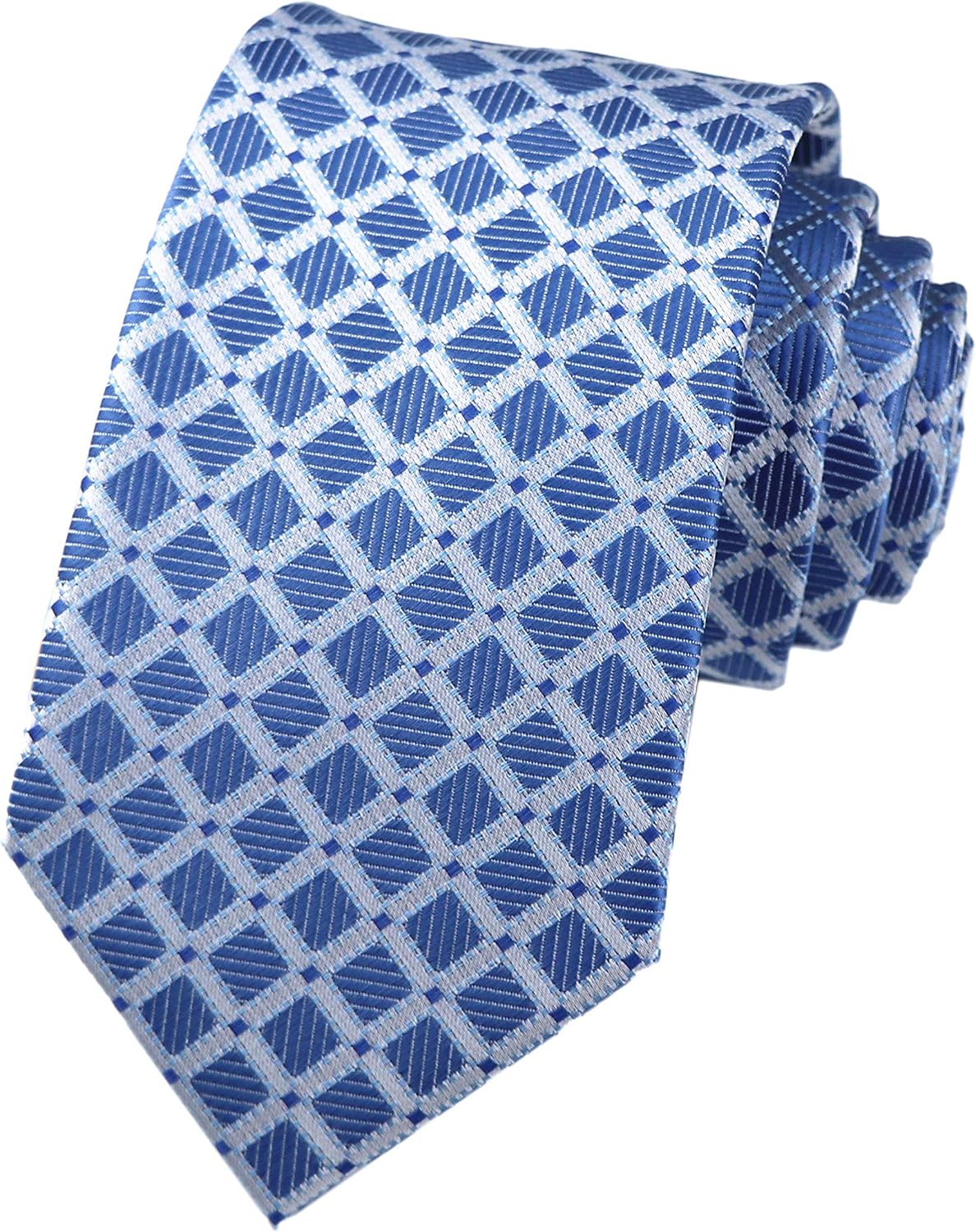 Secdtie Men's Large Striped Jacquard Woven Silk Tie Formal Business Necktie