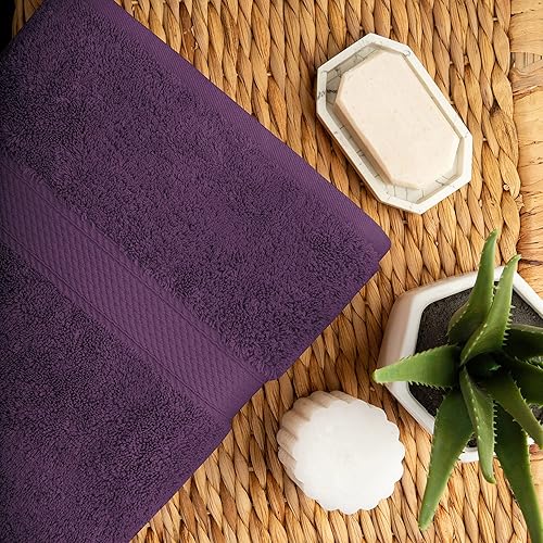 Miniatura 6 de SUPERIOR Madison TS - Juego de 2 toallas de baño, color ciruela, 2 unidades