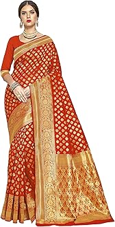 Glory SareesWomen's Woven Pure Soft Kanjivaram Silk Saree Banarasi Style With Blouse Piece for Wedding