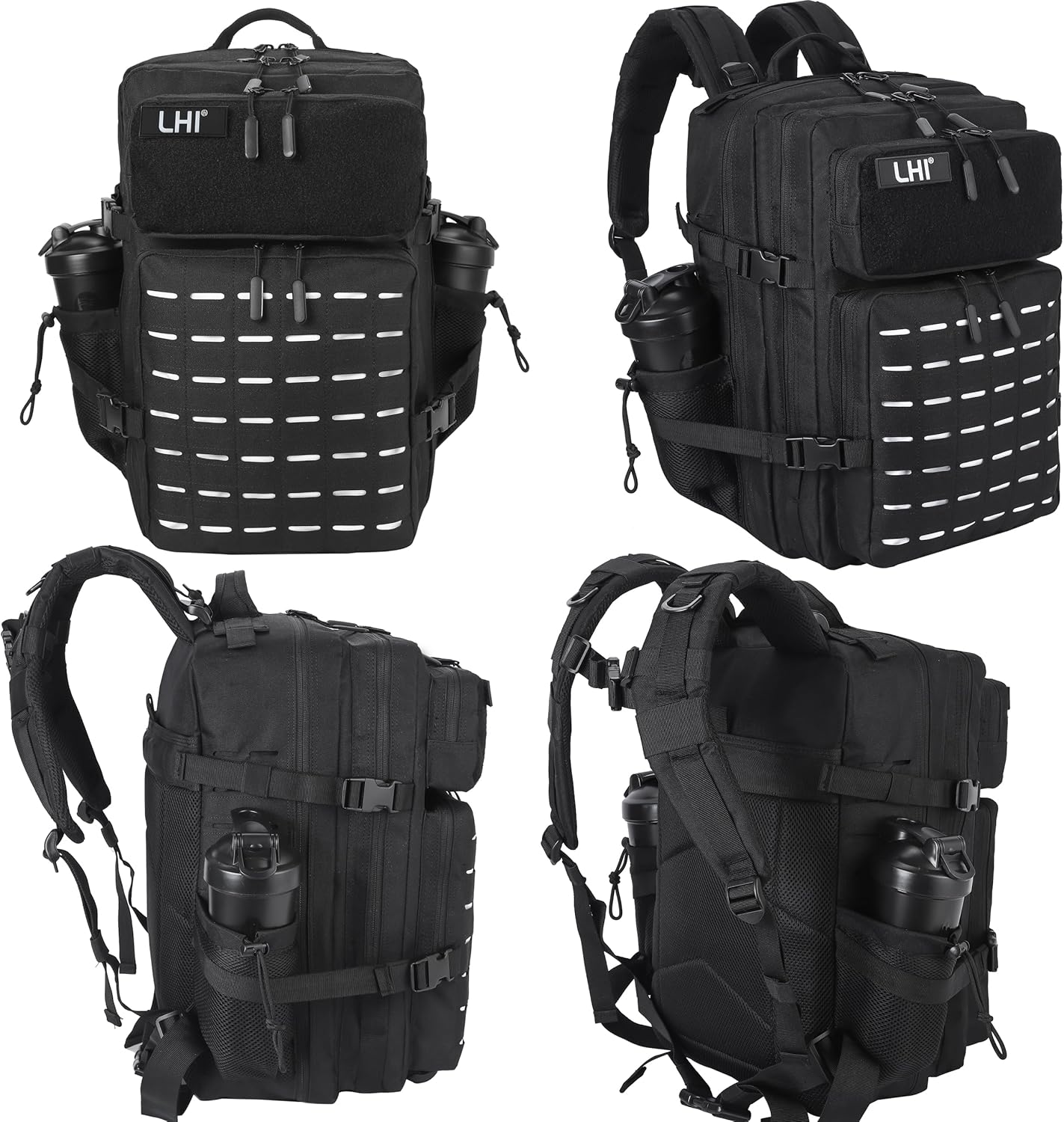 LHI Tactical Military Backpack for Men 25L/45L Large Molle Army Assault Pack 3 Day Hiking Rucksack With Bottle Holder - Image 2