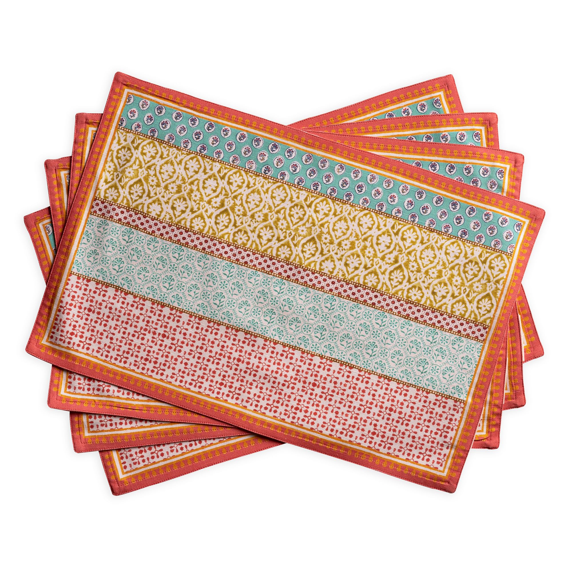 Maison D' Hermine 003 - Provence Placemats Set Of 4 100% Cotton Washable Reusable Table Mats For Home Kitchen Dining Party Wedding Restaurant Spring Summer (Provence, 33 Cm X 48 Cm)
