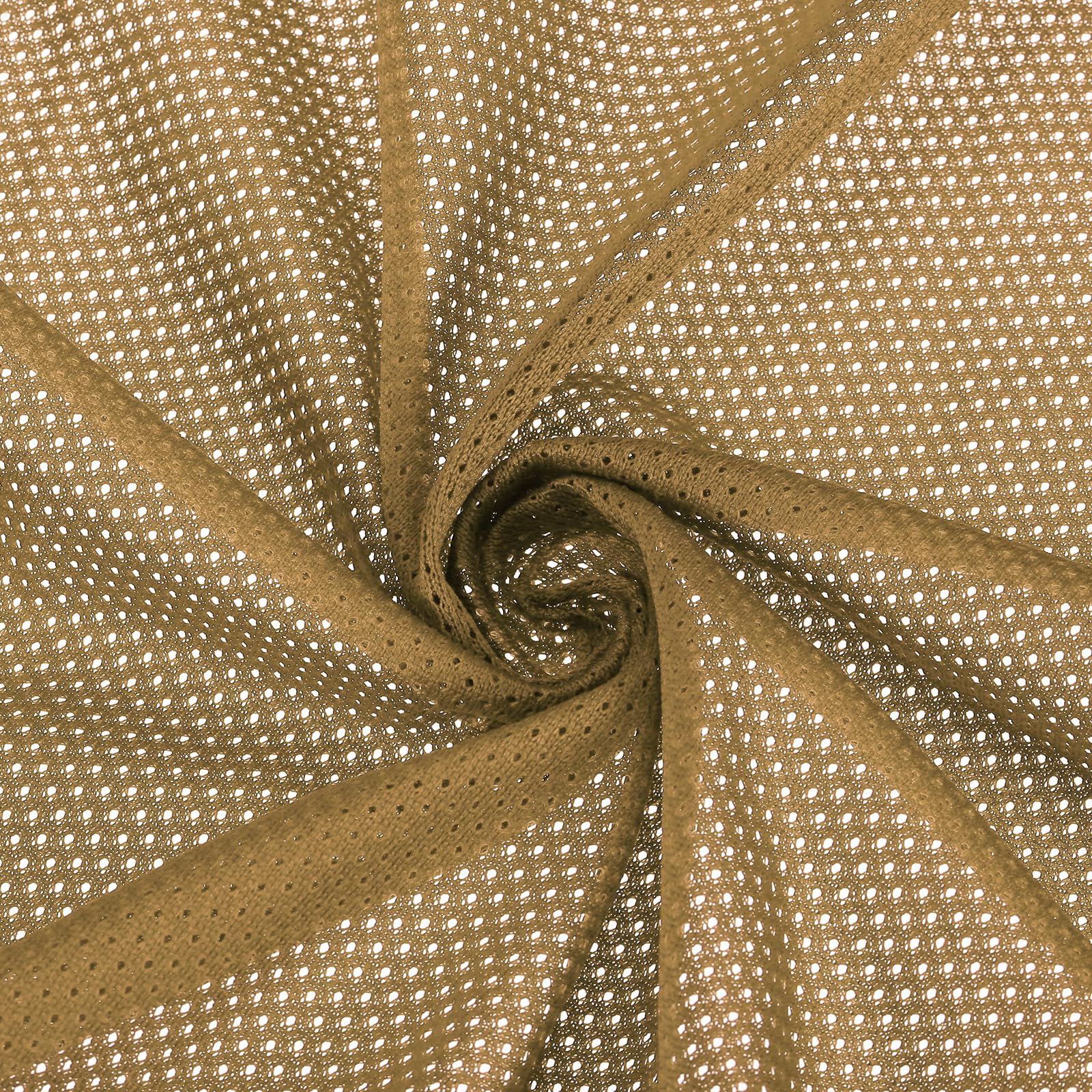 PATIKIL メッシュ生地 幅1.5m x 3.6m ポリエステル100% 無地 弾力性 軽量 速乾 通気性 手芸 ネット衣類 ショッピングバッグ用 イエロー茶色