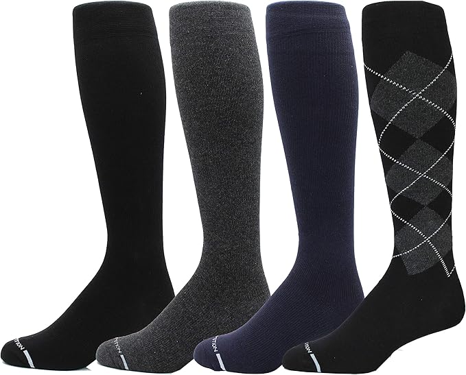 4 Pairs Men's Dr. Motion 815 Mmhg Graduated Support Compression Knee