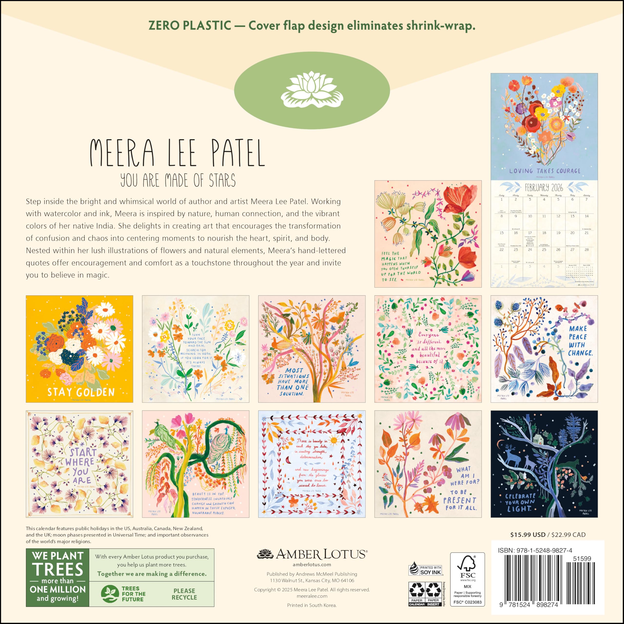 Meera Lee Patel 2026 Wall Calendar: You Are Made of Stars