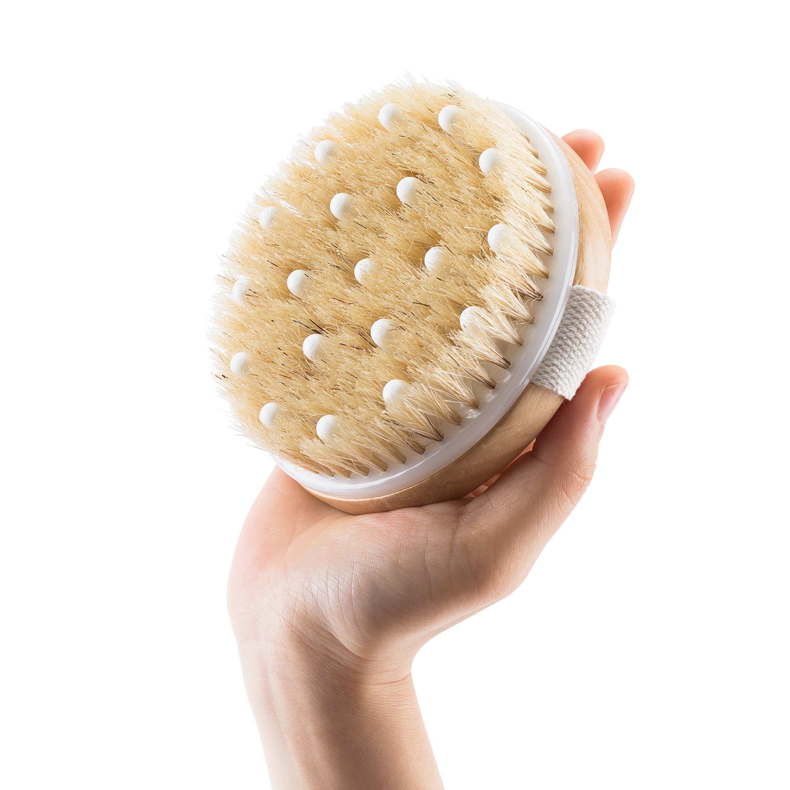Exfoliating Body Brush for Dry Skin and Cellulite Reduction Our Natural Bristle Bath Brush Gives The Best Full Body Exfoliation