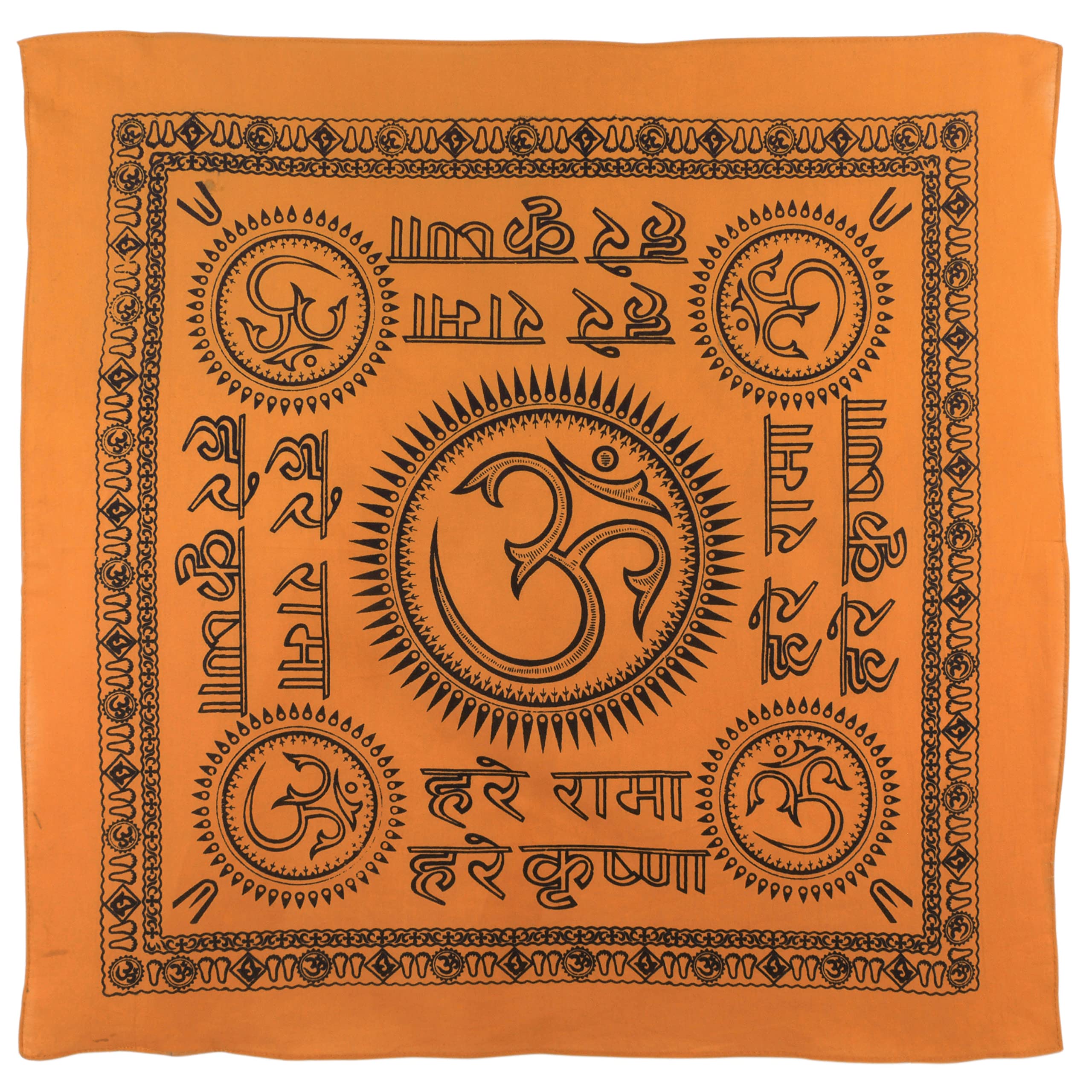 Asita Homewares Large Orange OM AUM Bandana/Bandanna Hindi Scarf Chakra Hindu Buddhist 24"x24"